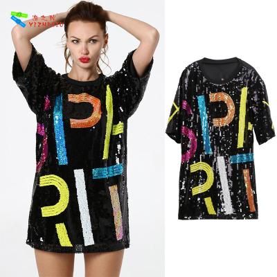 China Oversize Womens Glitter Clothes / Women Sequin Party Dresses Hip Pop Style for sale