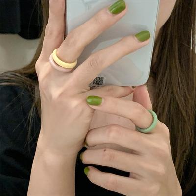 China FASHIONABLE Korea Spring Crystal Beads Women Party Jewelry Gifts Vintage Resin Colorful Rings for sale