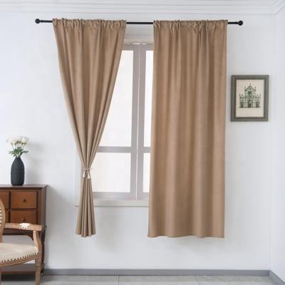 China China Manufacturers Durable Cheap Home Windows High Rod Pocket Solid Velvet Shading Curtains for sale