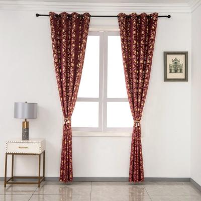 China 2022 modern latest fashion high end soft gold foil printed velvet curtains for home windows for sale