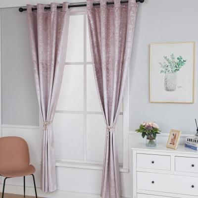 China Wholesale Price Polyester Grommet Silver Foil Window Modern Flat Pink Printed Velvet Curtains for sale