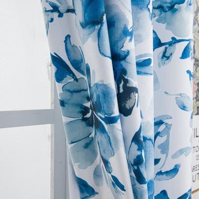 China Modern Hot Selling Floral Printed 100% Grommet Polyester Popular Living Room Velvet Curtains for sale