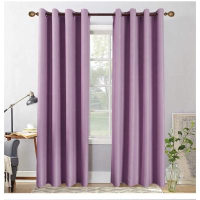 China Hot Selling Durable 2022 Modern Blackout Polyester Grommet Windows Solid Curtain For Home Bedroom for sale