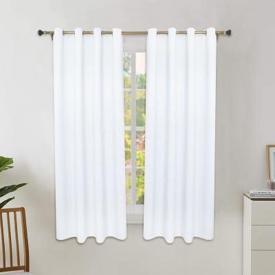 China Factory Direct Selling Blackout Durable Living Room Grommet Polyester Windows Solid Curtain For Hotel for sale