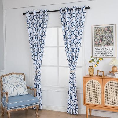 China America country style living room plain grommet soft durable blackout printed curtains for sale