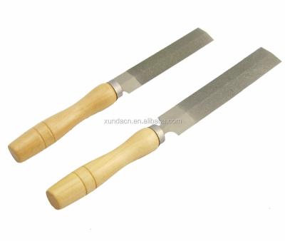 China Diamond Lozenge Folder Feather Plated Edge Folder With Wooden Handle Taper for sale