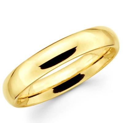 China 14K Yellow Gold 4mm Solid Plain Mens and Womens Wedding Band Ring CLASSIC for sale