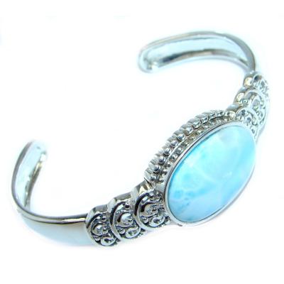 China Trendy Jewelry Sterling Silver Bangle Women Larimar Bracelet 925 Larimar Cuff Bracelet Jewelry Blue Silver Bracelets Latest Design for sale