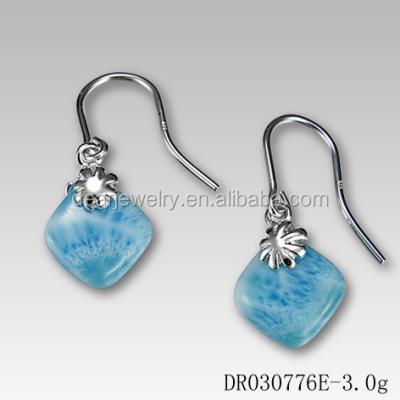 China Nickel Free Newest Styles Sets Wholesale Nature Larimar Jewelry Earring DR030776E for sale