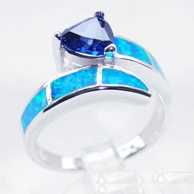 China CLASSIC High Quality Tanzanite and Blue Fire Opal Inlay 925 Sterling Silver Ring for Women for sale