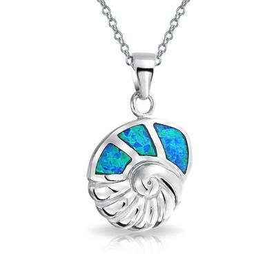 China Wholesale 925 Sterling Silver Blue Fire Opal CLASSIC Shell Hawaii Pendant Opal Pendant Design for sale