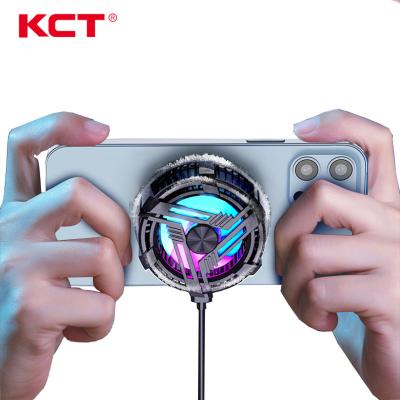 China KCT Adjustable High Quality Portable Games Smartphone Cooling Fan Heatsink Mini RGB Semiconductor Cell Phone Mobile Cooler For PUBG Game for sale