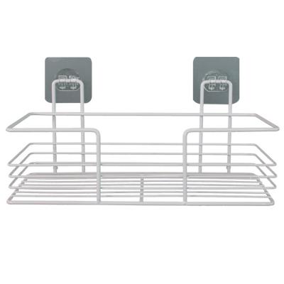 China Wall Mounted Type No Drilling Wall Mounted Metal Bathroom Shelving for sale