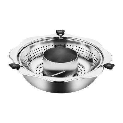 China Sustainable Rotary Pot Home Network Can Rise And Fall Stainless Steel Hot Pot for sale