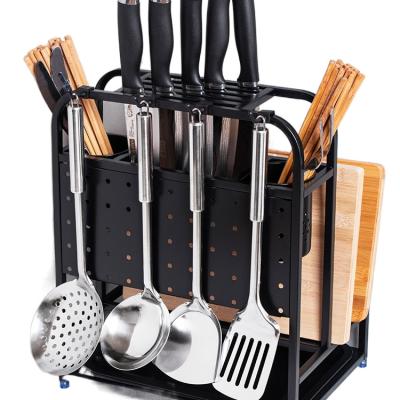 China Modern Design Modern Design Knife Rack Tool Chopper Holder Stainless Steel Dish Kitchen Organizer Rack for sale