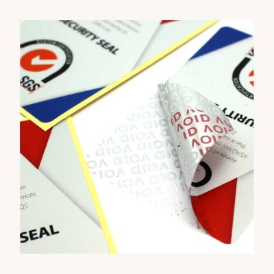 China New Design Anti-Counterfeit CE Adhesive Hidden Tamper Proof Void Marks SGS Security Seal Label Sticker for sale