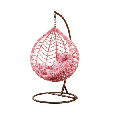 China Modern Outdoor Indoor Rattan PE Patio Egg Hanging Garden Moon Swing Chair for sale