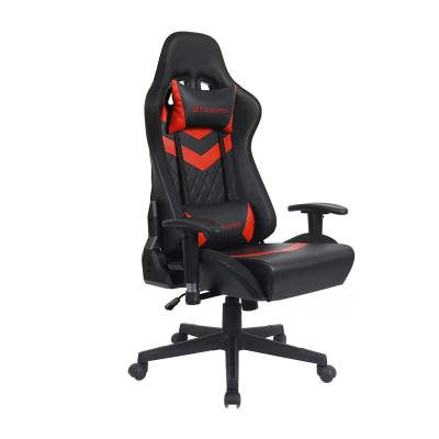 China Massage Factory Supply Cheap Adjustable Armrest Synthetic Leather Gaming Chair for sale