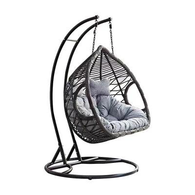 China Hot Sale Modern Outdoor Indoor Balcony Rattan Patio Hanging Wicker Swing Chair for sale