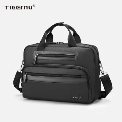 China Tigernu T-L5207 Business Resume Office Bag For Men Resume Laptop Handbag Leather Fits 14 Inch Business Lightweight Bag for sale