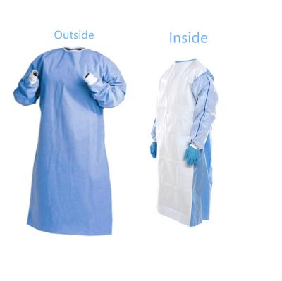 China 510K AAMI Medical Level 4 Sms Cloth Waterproof Sterile Surgical Gown Disposable Gowns for sale