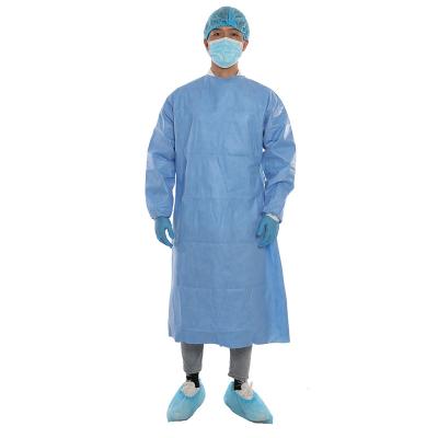 China 1pc/pouch CE Level 4 Medical Nonwoven Medical Surgical Gowns Medical Nonwoven 3A Protective Clothing Blue Hospital for sale