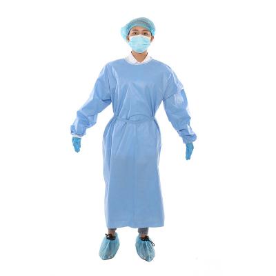 China China 3A Medical Disposable Ultrasonic PE PP Surgical Impermeable Gowns Level II SMS Yellow Isolation Gown for sale