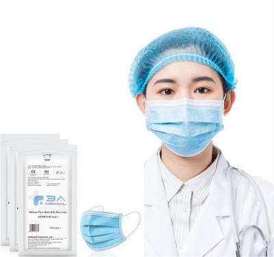 China Manufacturer 3 Ply 3ply Earloop Mask Medical Blue Face Disposable Facemask / Medical Surgical Face Mask for sale