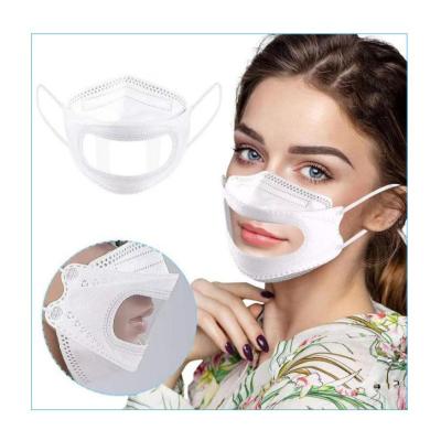 China Dust Safety Anti Fog Disposable Transparent Clear Mouth Lip 3Ply Face Mask for sale