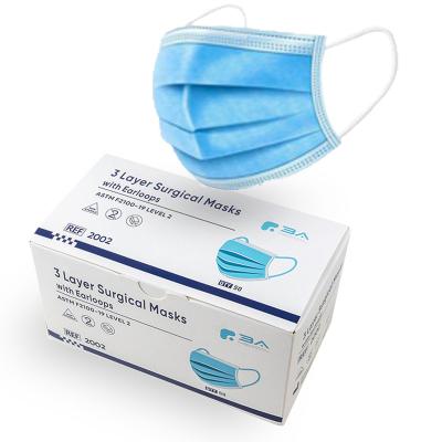 China Custom Masker Level 2 Protective Face Mask Biodegradable Medical Blue 3 Ply CE 3A Class II Disposable Face Mask Medical Masker for sale