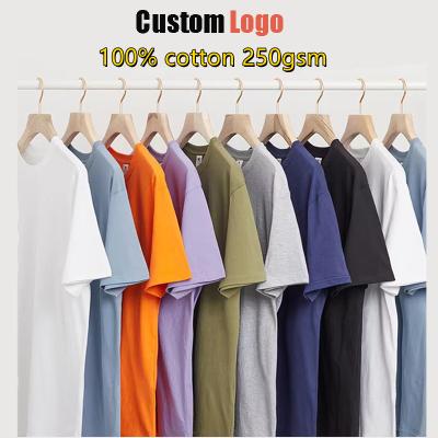 China High Quality QUICK DRY Branded T Shirts For Men's 100% Cotton 40s Material White 250gsm Tees Bulk Custom Graphic Simple T-shirt for sale