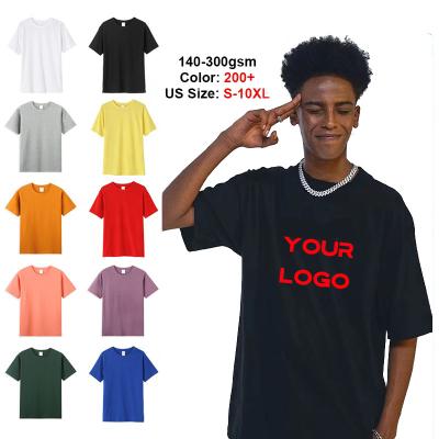 China High Quality 240g Cotton Men's 100% T-shirts QUICK DRY Drop Shoulder Heavy Basic Oversized Tees For Loose Custom Plain White T Shirt for sale