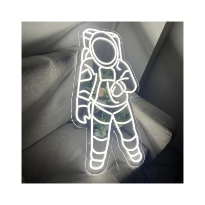 China Theme Park Sign Fashion Cartoon Scenic Astronaut Acrylic Led Open Neon Sign Lead Customs Wired Neon Light For Bedroom Decor for sale