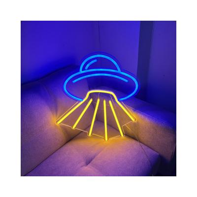 China Custom made theme park scenic sign neon sign customs lead the flying saucer neon cartoon than acrylic cable sign customs lead the neon lamp for sale