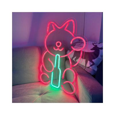 China Neon Sign LED Logo Lighting Theme Park Board Acrylic Neon Sign Scenic Beer Custom Cat Cartoon Acrylic Neon Sign For Shop Display for sale