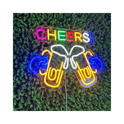 China Factory Leading Neon Sign The Theme Park Scenic Dropshipping Low Moq Custom Cheers Led Word Neon Sign Letter Led Neon Wired Light For Party Decor for sale