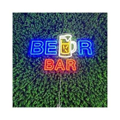 China Creative Theme Park Sign Neon Sign Cartoon BEER Decorative Custom Decorative Letters Logo Theme Park Led Neon Wired Light For Bar Advertising Design for sale