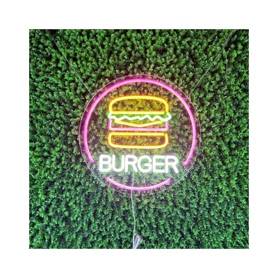 China China manufacturer SUPPLY hamburger logo stage flexible open acrylic neon wall sign custom theme park theme park letter led neon sign FOR STORE for sale