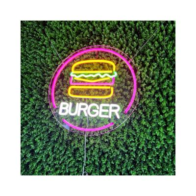 China Low MOQ Custom Scenic Sign Theme Park Most Popular Burger STORE Acrylic Neon Creative Led Sign Advertising Sign Design Neon Sign FOR Wall for sale