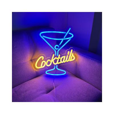 China 2022 Wholesale Custom Waterproof Logo Scenic Cocktail 12V LED Flexible Neon Sign Theme Park Light For Party Decoration for sale