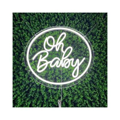 China Theme Park Scenic Outdoor Indoor Decorative LED DIY Sign Baby Oh Advertising Custom LED Neon Sign For Wedding Party for sale