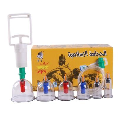 China Whole body 6 Pcs vacuum cupping machine cupping set Chinese Vacuum Body massage cupping therapy sets Hijama for sale