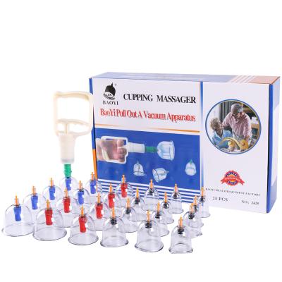 China Whole body 24 Cups Chinese Medical Vacuum Cans Cupping Cup Suction Cup With Box Therapy Back Body Chinese Cupping Set Vacuum Cupping for sale