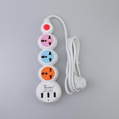 Κίνα UK Universal Low Price 3USB Power Extension Socket Commercial Plug 3 Way English προς πώληση