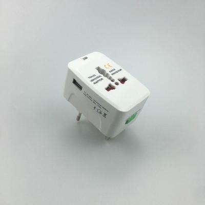 China One To Three Multi Outlet Commercial Wholesale USB 1A/2A Round Pin Conversion Plug Travel Adapter for sale