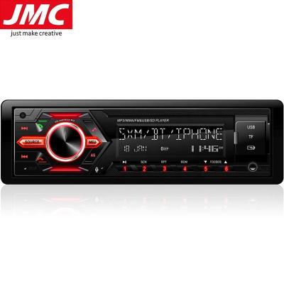 China Detachable BT music JMC 7 color 1din panel LCD display car MP3 player with AUX charging. BT USB DC 12V FM support telephone switch for sale