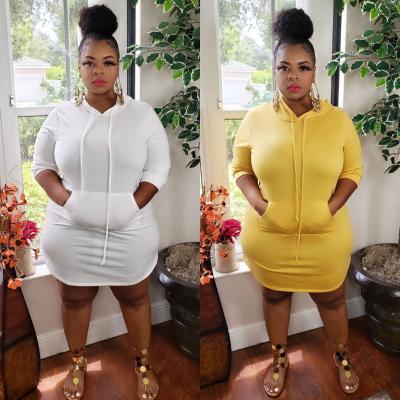 China Anti-wrinkle hot sale fashion cute solid color plus size Fat Lady Short Sweater Plus Size Dress for sale