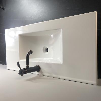 China Modern Large Console Space Porcelain Drop In Sink With Over Flow And Pop Up Drain System For Sale for sale