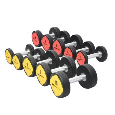 China 2.5kg-50kg Rubber Covered Dumbbell Factory Outlet All Size Electroplate Rubber Iron Dumbbell Set Support OEM Factory Direct for sale