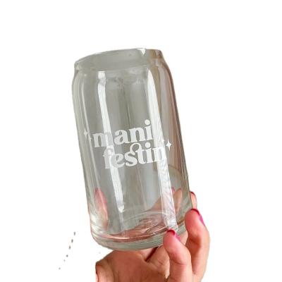 China China Good Disposable Glass Beer Can Box Glass Beer Can Glass With Bamboo Lid for sale